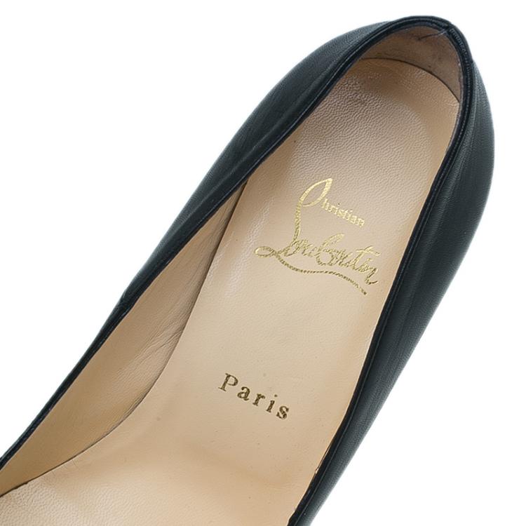 مملوكة مسبقًا Christian Louboutin Black Leather Ron Ron Pumps Size 38.5 
