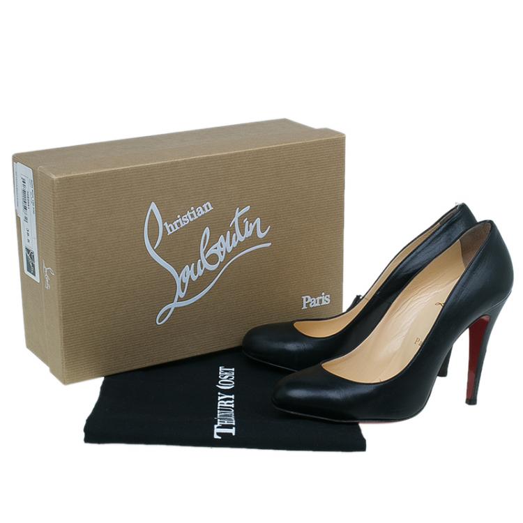 مملوكة مسبقًا Christian Louboutin Black Leather Ron Ron Pumps Size 38.5 