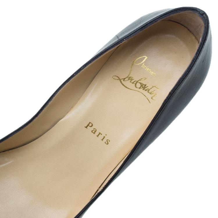 Pre Owned Christian Louboutin Black Leather Decoltissimo Pointed Toe Pumps Size 38.5