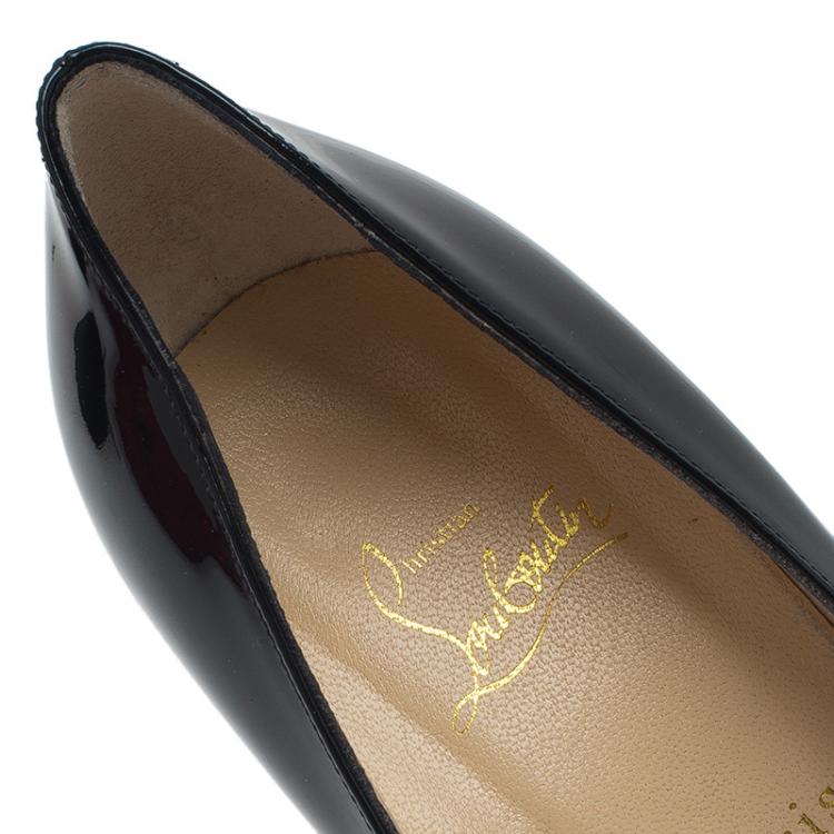 مملوكة مسبقًا Christian Louboutin Black Patent Bianca Platform Pumps Size 41 