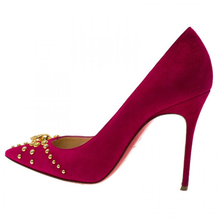 louboutin pink studded heels