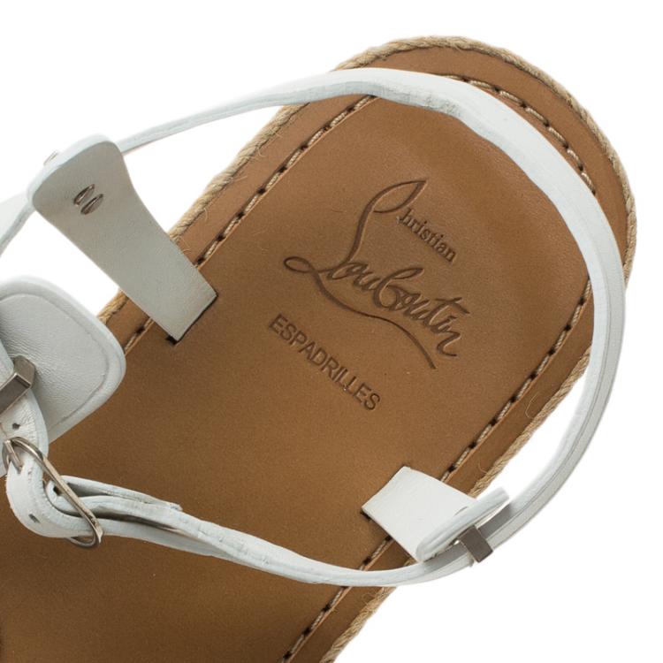 Pre Owned Christian Louboutin White Leather Flanana Thong Sandals Size 38
