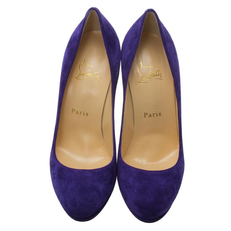 purple suede louboutins