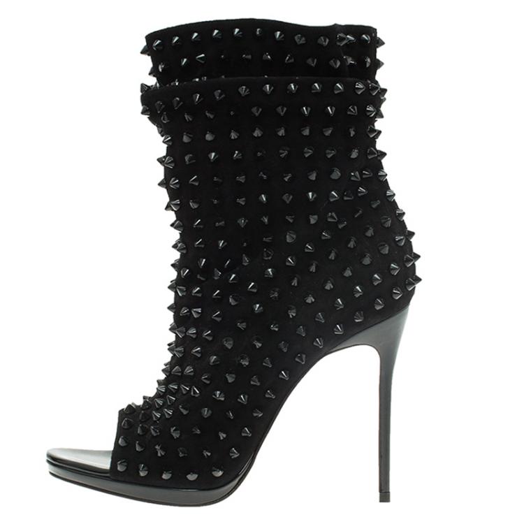 Christian Louboutin Guerilla 120 Spikes Open Toe Ankle Boot in