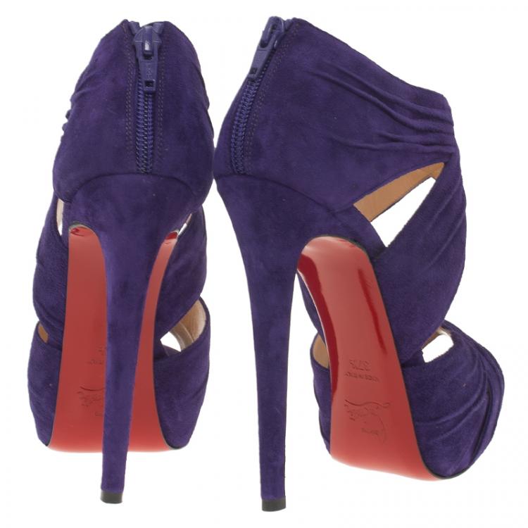 skrivning blomst Monumental Christian Louboutin Purple Suede Bandra Platform Sandals Size 37.5  Christian Louboutin | TLC