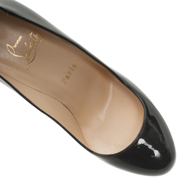 Pre Owned Christian Louboutin Black Patent Neofilo Platform Pumps Size 37.5