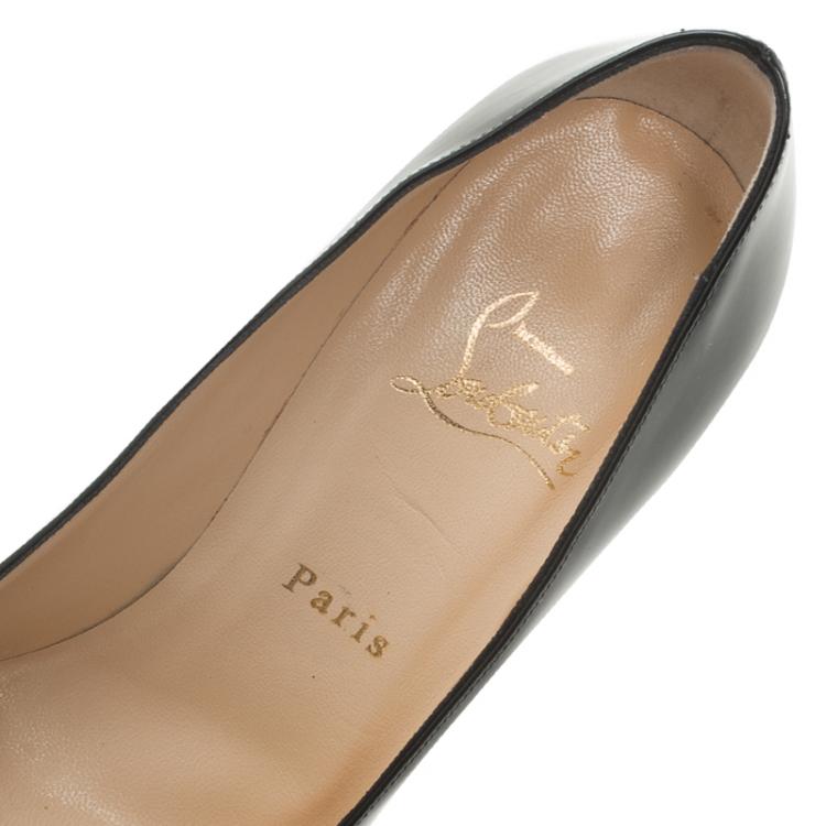 Pre Owned Christian Louboutin Black Patent Neofilo Platform Pumps Size 37.5