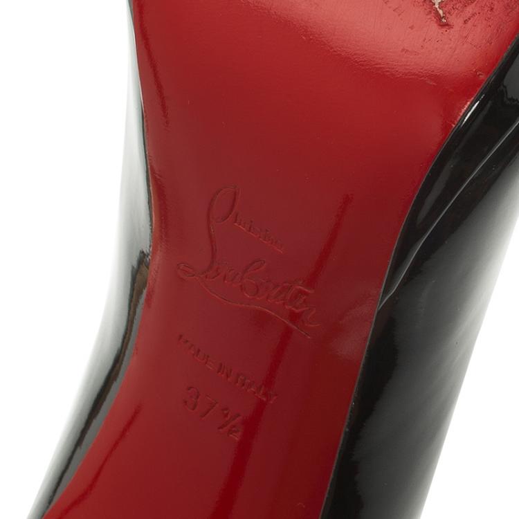 Pre Owned Christian Louboutin Black Patent Neofilo Platform Pumps Size 37.5