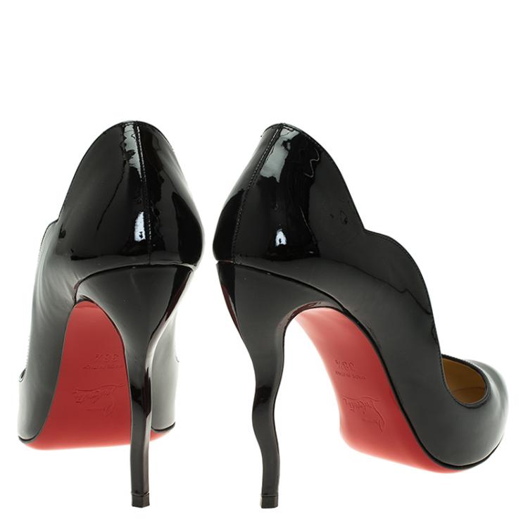 Pre Owned Christian Louboutin Black Patent Wawy Dolly Pumps Size 38.5