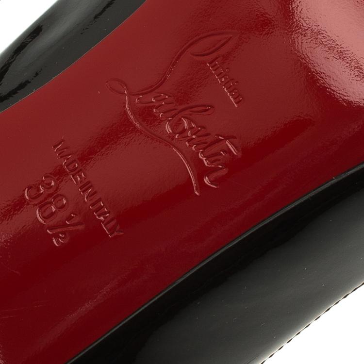 Pre Owned Christian Louboutin Black Patent Wawy Dolly Pumps Size 38.5