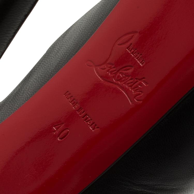 Pre Owned Christian Louboutin Black Leather Lady Highness Mary Jane Platform Pumps Size 40
