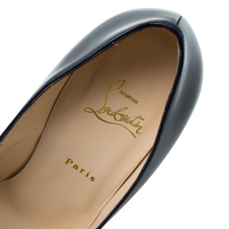 Pre Owned Christian Louboutin Black Patent Bianca Platform Pumps Size 40.5