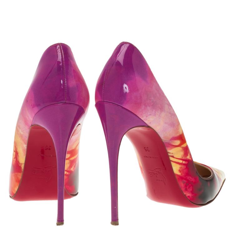 Pre Owned Christian Louboutin Tie Dye Patent So Kate Pumps Size 36