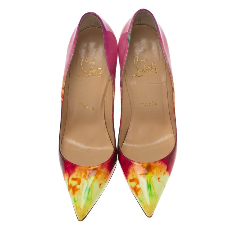 Pre Owned Christian Louboutin Tie Dye Patent So Kate Pumps Size 36