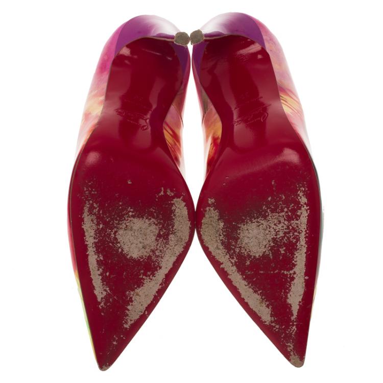 Pre Owned Christian Louboutin Tie Dye Patent So Kate Pumps Size 36