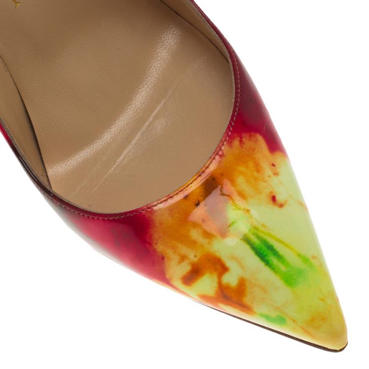 Pre Owned Christian Louboutin Tie Dye Patent So Kate Pumps Size 36