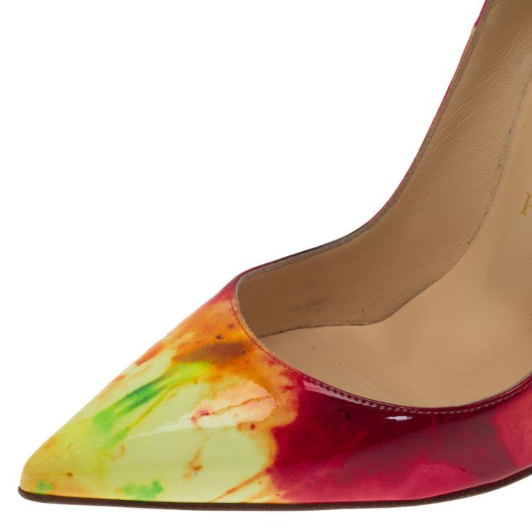 Pre Owned Christian Louboutin Tie Dye Patent So Kate Pumps Size 36