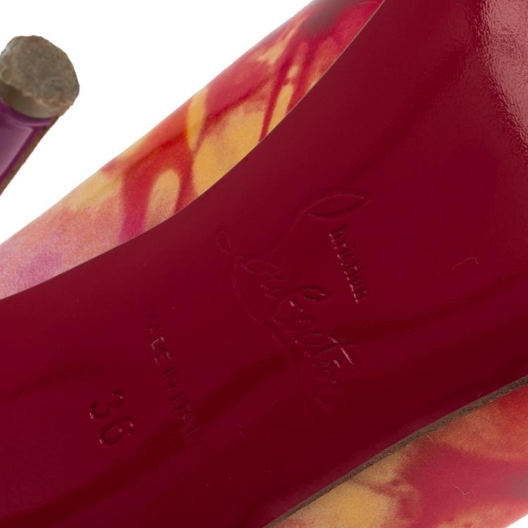 Pre Owned Christian Louboutin Tie Dye Patent So Kate Pumps Size 36