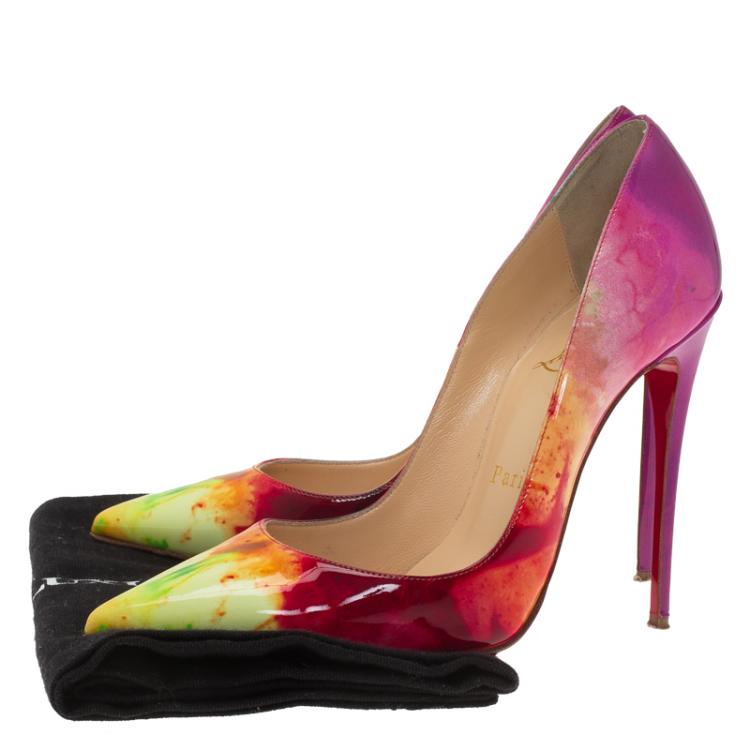 Pre Owned Christian Louboutin Tie Dye Patent So Kate Pumps Size 36