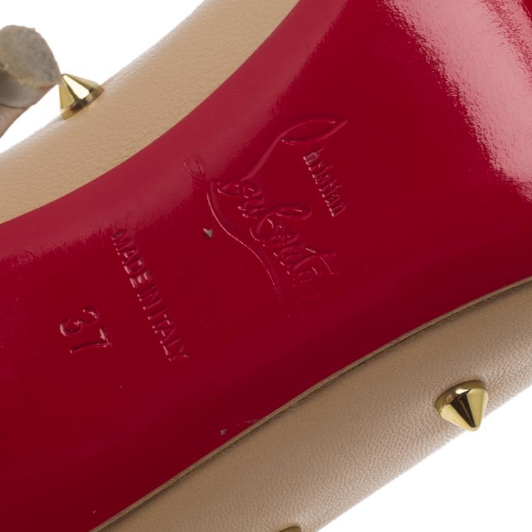 Pre Owned Christian Louboutin Beige Leather Degraspike Pumps Size 37