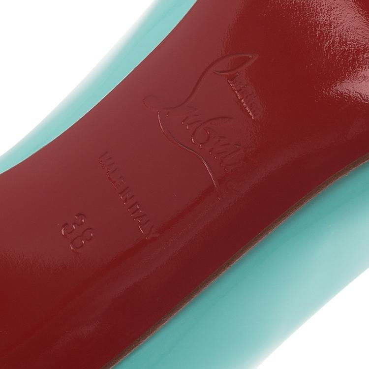 Pre Owned Christian Louboutin Turquoise Patent Pigalle Pumps Size 38