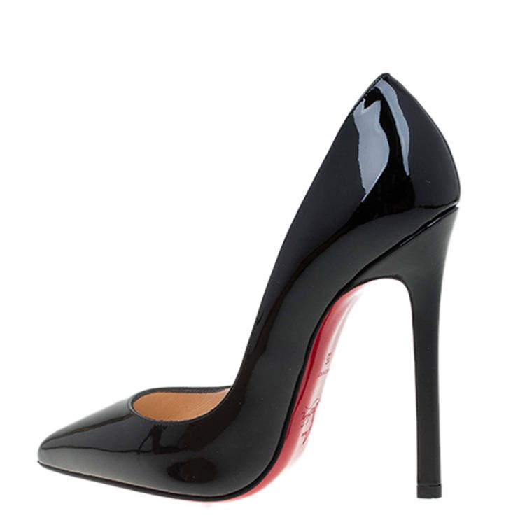 Pre Owned Christian Louboutin Black Patent Pigalle Pumps Size 35