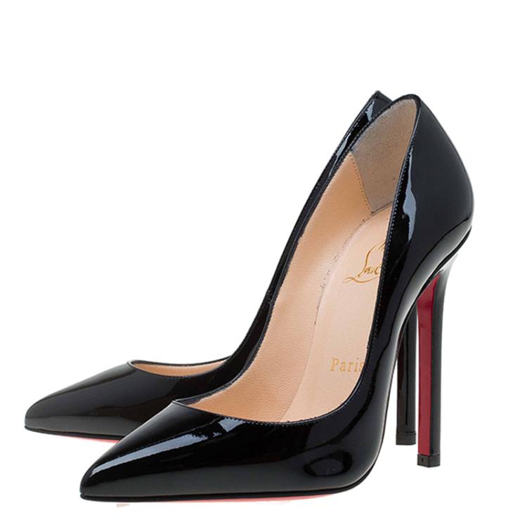 Pre Owned Christian Louboutin Black Patent Pigalle Pumps Size 35