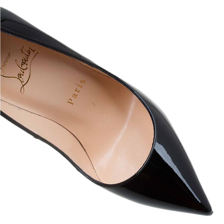Pre Owned Christian Louboutin Black Patent Pigalle Pumps Size 35