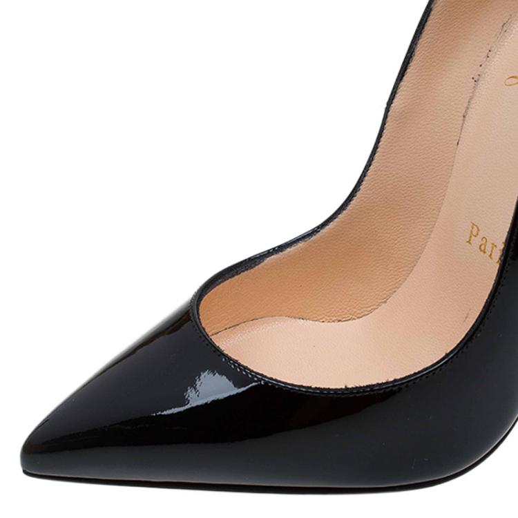 Pre Owned Christian Louboutin Black Patent Pigalle Pumps Size 35