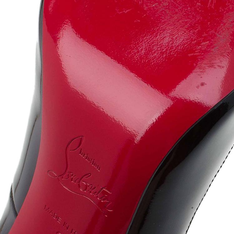 Pre Owned Christian Louboutin Black Patent Pigalle Pumps Size 35