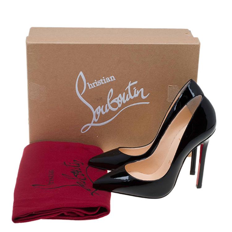 Pre Owned Christian Louboutin Black Patent Pigalle Pumps Size 35