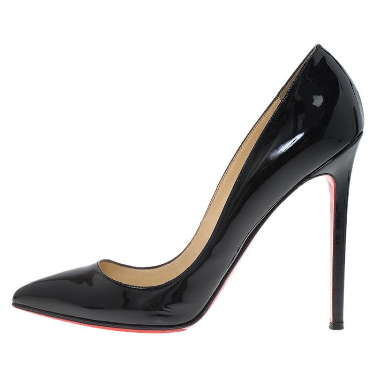 Pre Owned Christian Louboutin Black Patent Pigalle Pumps Size 39.5