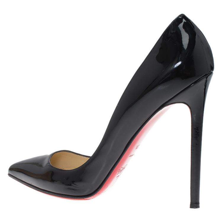 Pre Owned Christian Louboutin Black Patent Pigalle Pumps Size 39.5