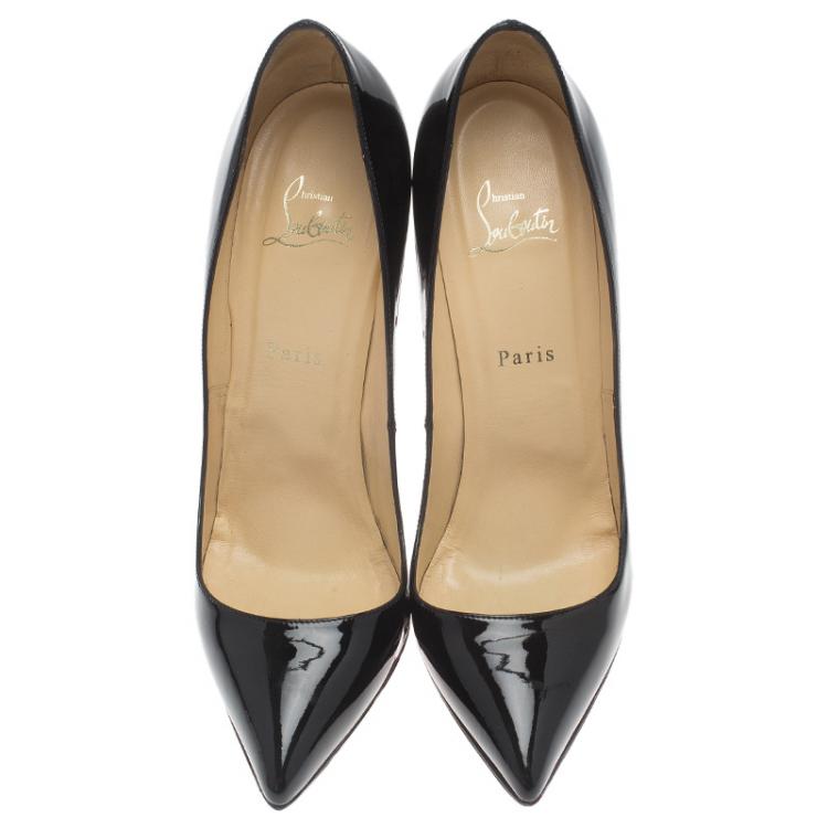 Pre Owned Christian Louboutin Black Patent Pigalle Pumps Size 39.5