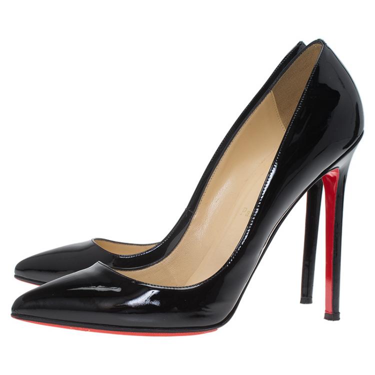 Pre Owned Christian Louboutin Black Patent Pigalle Pumps Size 39.5