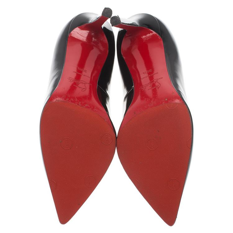 Pre Owned Christian Louboutin Black Patent Pigalle Pumps Size 39.5