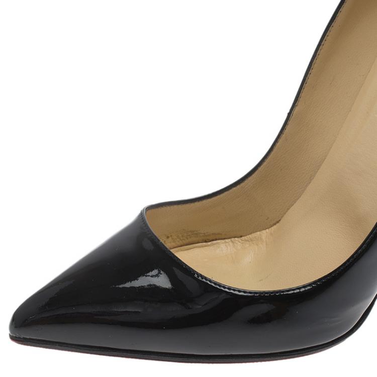 Pre Owned Christian Louboutin Black Patent Pigalle Pumps Size 39.5