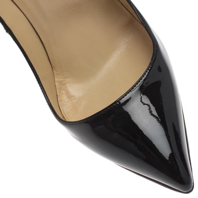 Pre Owned Christian Louboutin Black Patent Pigalle Pumps Size 39.5