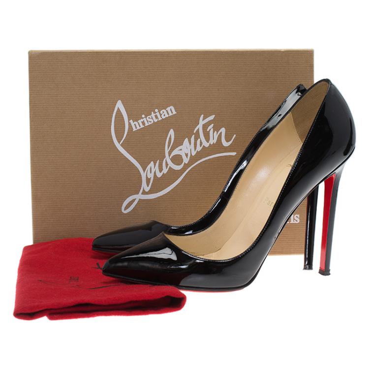 Pre Owned Christian Louboutin Black Patent Pigalle Pumps Size 39.5