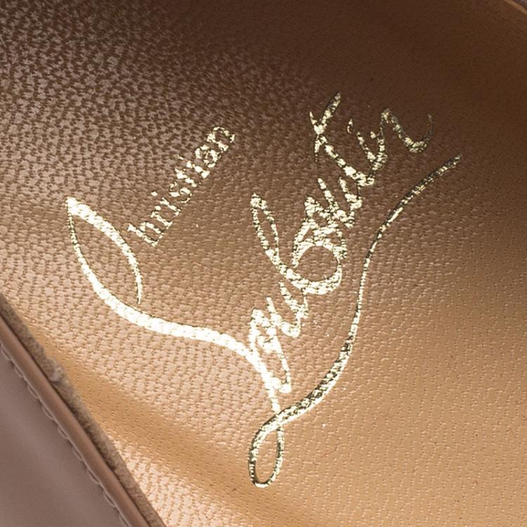 Pre Owned Christian Louboutin Beige Patent Pigalle Pumps Size 39