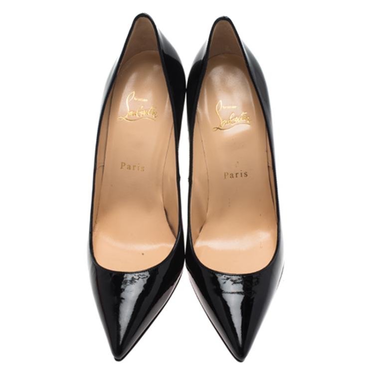مملوكة مسبقًا Christian Louboutin Black Patent Decolette 554 Pumps Size 39