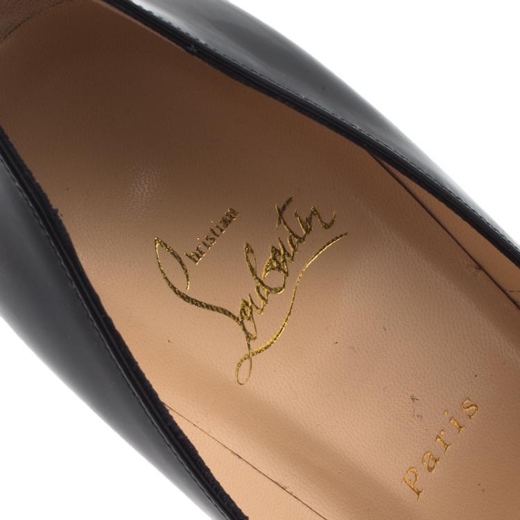 مملوكة مسبقًا Christian Louboutin Black Patent Decolette 554 Pumps Size 39
