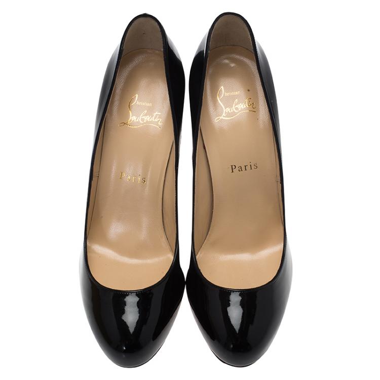 Pre Owned Christian Louboutin Black Patent Fifi Pumps Size 39