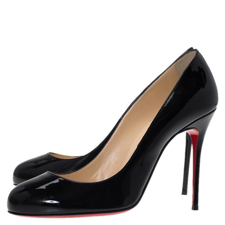 Pre Owned Christian Louboutin Black Patent Fifi Pumps Size 39