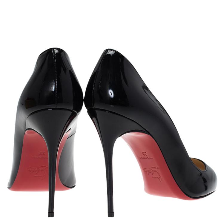 Pre Owned Christian Louboutin Black Patent Fifi Pumps Size 39