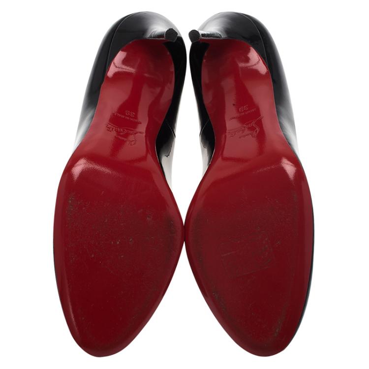 Pre Owned Christian Louboutin Black Patent Fifi Pumps Size 39
