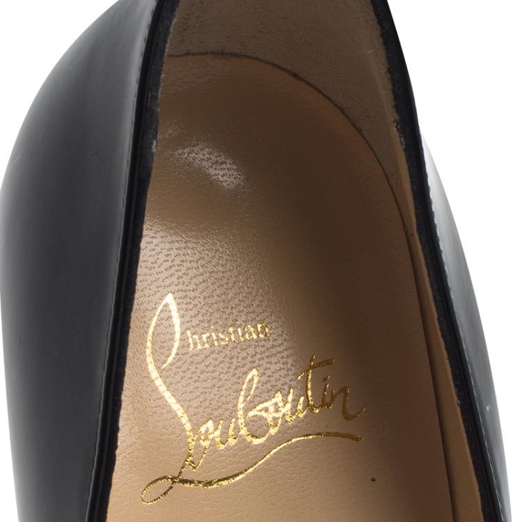 Pre Owned Christian Louboutin Black Patent Fifi Pumps Size 39