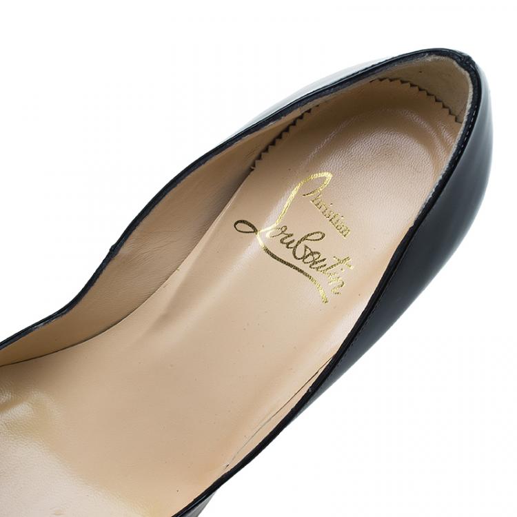 Pre Owned Christian Louboutin Black Patent Miss Cool Pumps Size 38