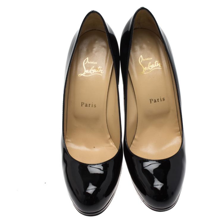 Pre Owned Christian Louboutin Black Patent New Simple Pumps Size 39