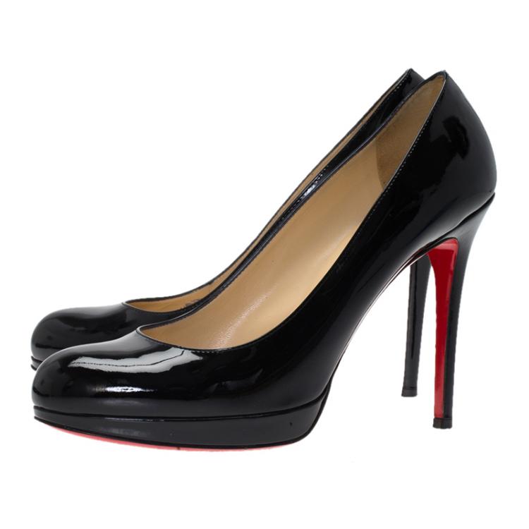 Pre Owned Christian Louboutin Black Patent New Simple Pumps Size 39